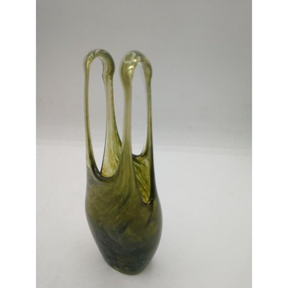 Kosta Boda Green Abstract Glass Vase Signed By Artist Sweden 1742 Modern Art Dec - Picture 7 of 16